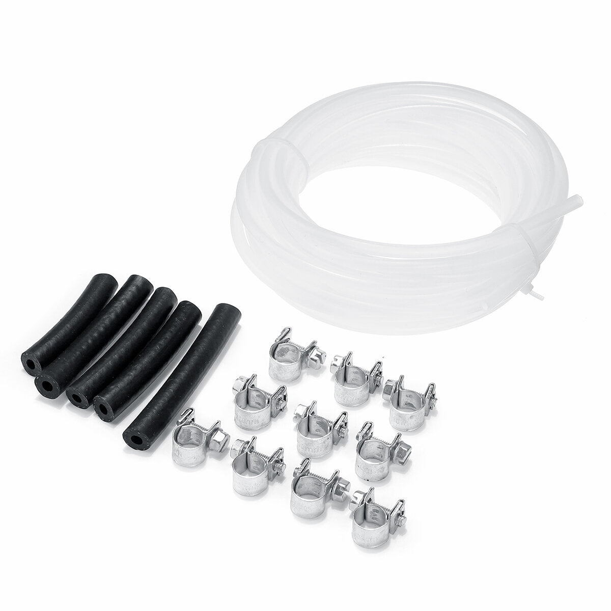 3mm 5M Fuel Pipe Line Hose Clip Kit Rubber+Metal for Heater Fuel Tank