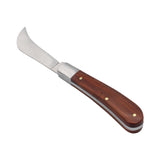 Stainless Steel Mushroom Knife with Rosewood Handle - Folding Sickle Pocket Knife for Electricians, Camping, and Survival