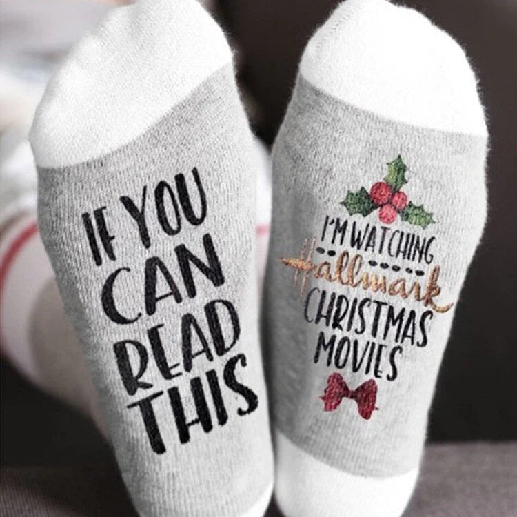 Casual Cotton Tube Socks with Buzzword Lettering