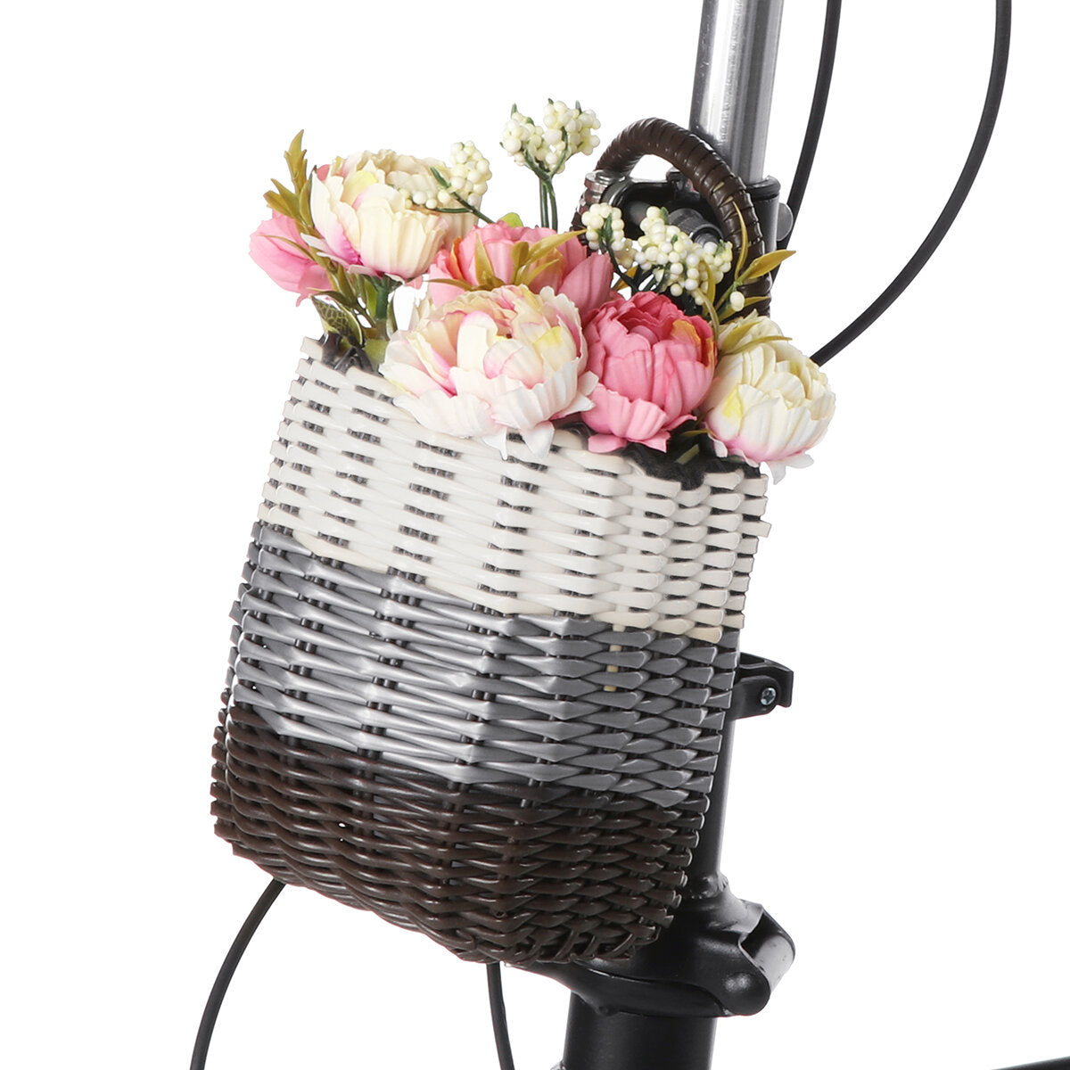 Rattan Bicycle Front Basket for Shopping, Pets, and Storage - Ideal for Cycling