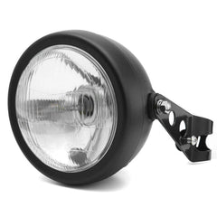 6.5" 12V Motorcycle Headlight Hi/Lo Beam Matte Black with Mount Bracket for Honda Cafe Racer