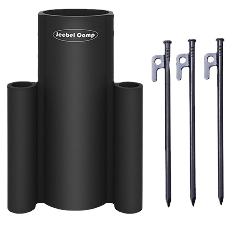 Windproof Tent Pole Rod Holders - Tarp Pole Nails, Canopy Base Fixtures, Pegs for Secure Setup