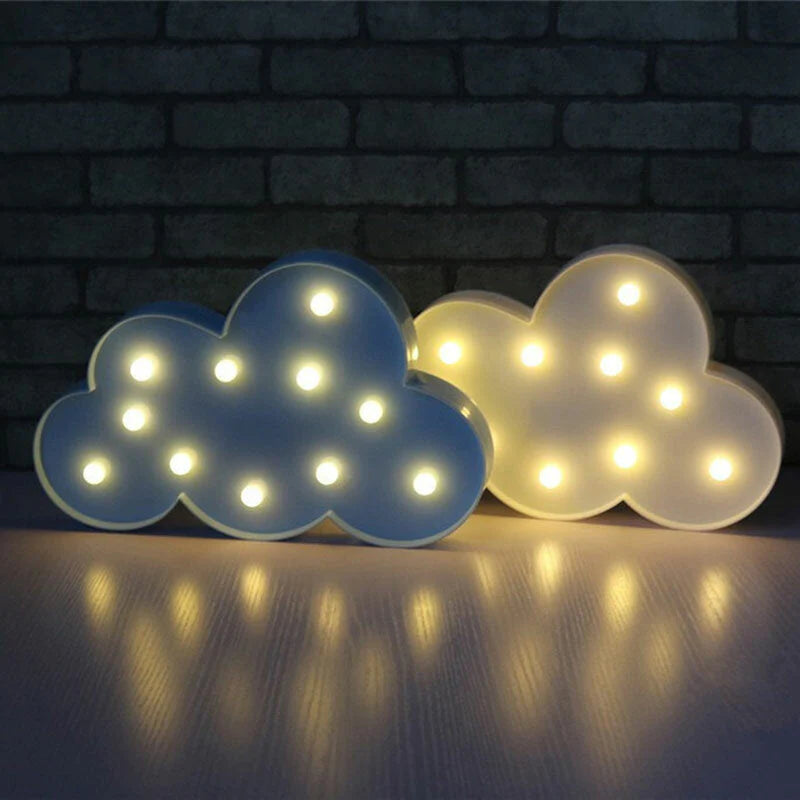 LED Night Light for Kids - Moon, Star, Cloud Design for Bedroom, Bedside Lamp, Room, and Party Decorations