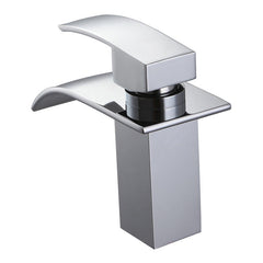 Bathroom Waterfall Sink Faucet - Single Lever Mixer Tap for Hot & Cold Water, Brass Construction