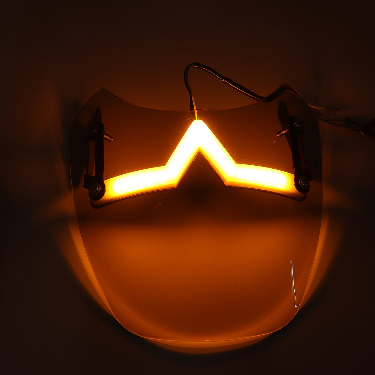 Universal 5-7" Smoke Round Headlight Fairing Motorcycle Windshield with LED