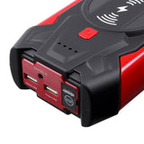 39800mAh 600A Car Jump Starter with Wireless Charger, 2 USB Outputs, and LED Flashlight