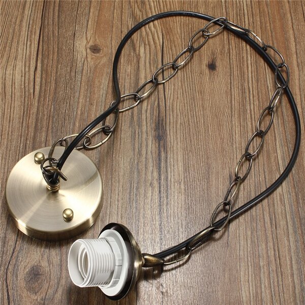 1M Ceiling Rose Chain Pendant Chandelier Light Bulb Holder Socket Lamp