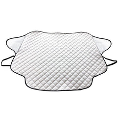 Silver Car Windshield Snow Cover Sun Shade Protector with Magnets for CRVs, Trucks, SUVs, and RVs