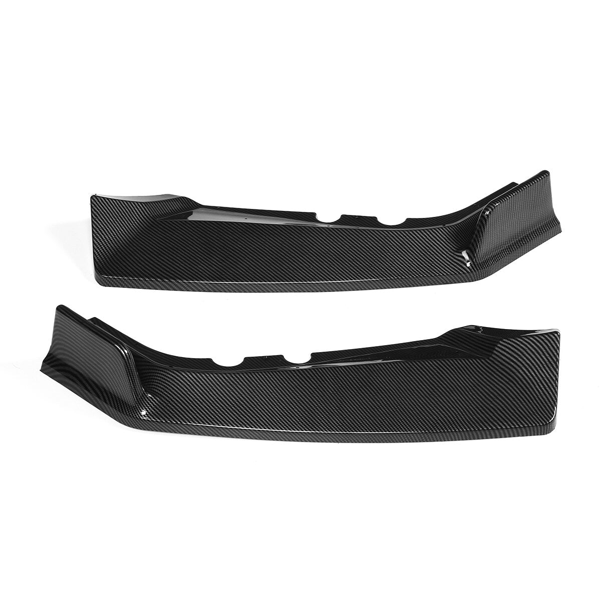 3PCS Carbon Fiber Look Front Bumper Lip Spoiler Cover Trim Set