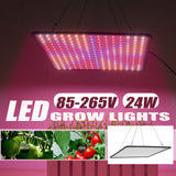 AC85-265V 24W Full Spectrum LED Grow Light, 225 LEDs for Indoor Plant Veg and Bloom