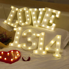 LED English Letter & Symbol Pattern Night Light - Home Decor for Bedroom, Birthday Party, Proposal