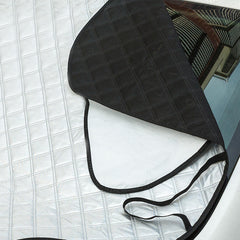 Silver Car Windshield Snow Cover Sun Shade Protector with Magnets for CRVs, Trucks, SUVs, and RVs