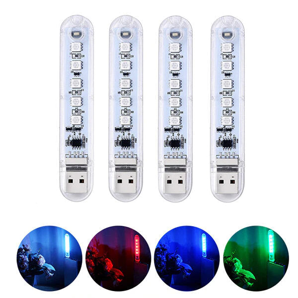 Mini USB 2W RGB LED Camping Night Light for Power Bank, Notebook, Computer - DC5V SMD5050 5 LEDs