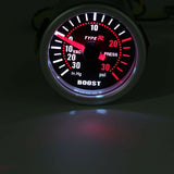 2" 52mm Universal Turbo Boost Gauge Meter with Carbon Fiber Holder, Smoke Face, PSI