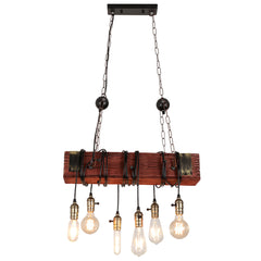 Light Wooden Chandelier for Industry Restaurant - Pendant Lamp, Art Ceiling Decor, AC110-240V