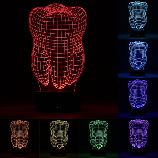 3D Color Changing LED Desk Lamp - Remote Controlled Acrylic USB Night Light, Perfect Christmas Gift