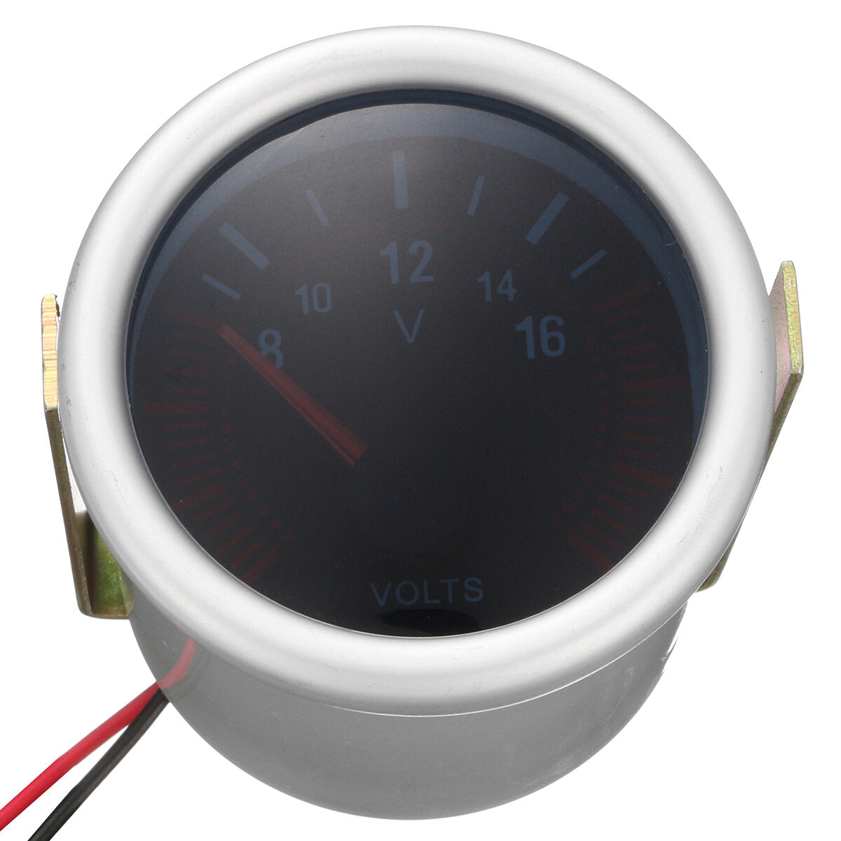 2-Inch 52MM 12V White & Red LED Voltmeter Gauge for Car/Boat, 8-16V