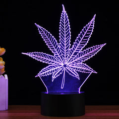 3D LED Maple Leaf Table Lamp - Remote Control, Touch Night Light, Color Changing