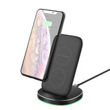 Dual Coils Qi Wireless Fast Charger Stand Holder for iPhone 11 Pro XR X for Samsung S9 S10 for Xiaomi Huawei