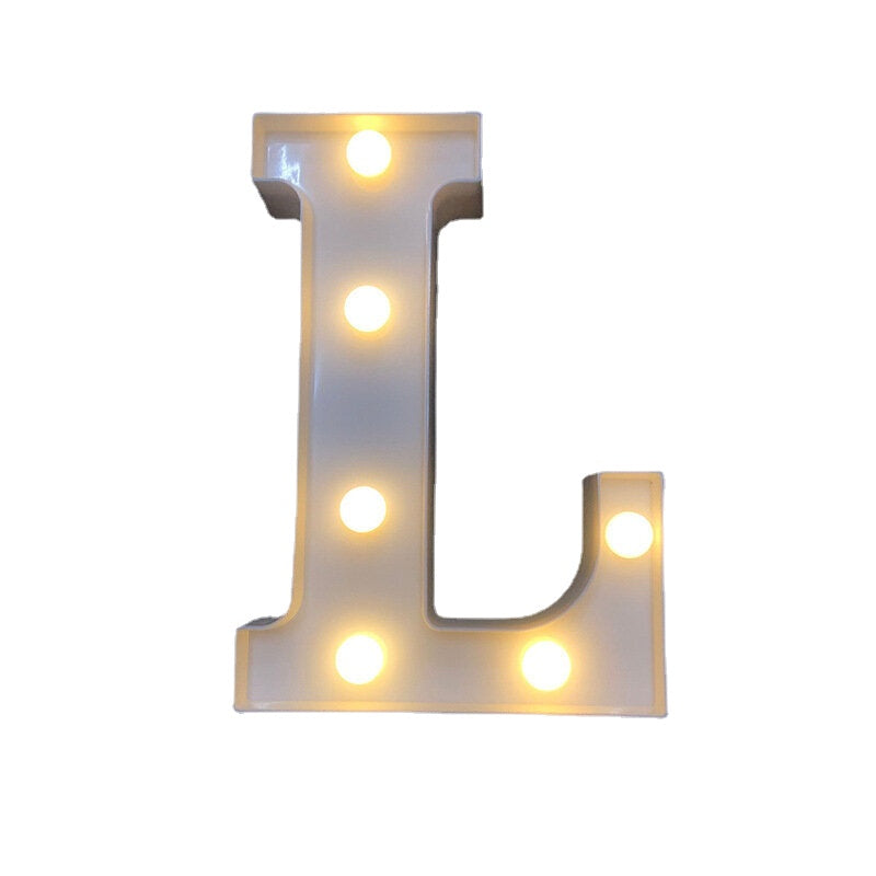 LED English Letter & Symbol Pattern Night Light - Home Decor for Bedroom, Birthday Party, Proposal