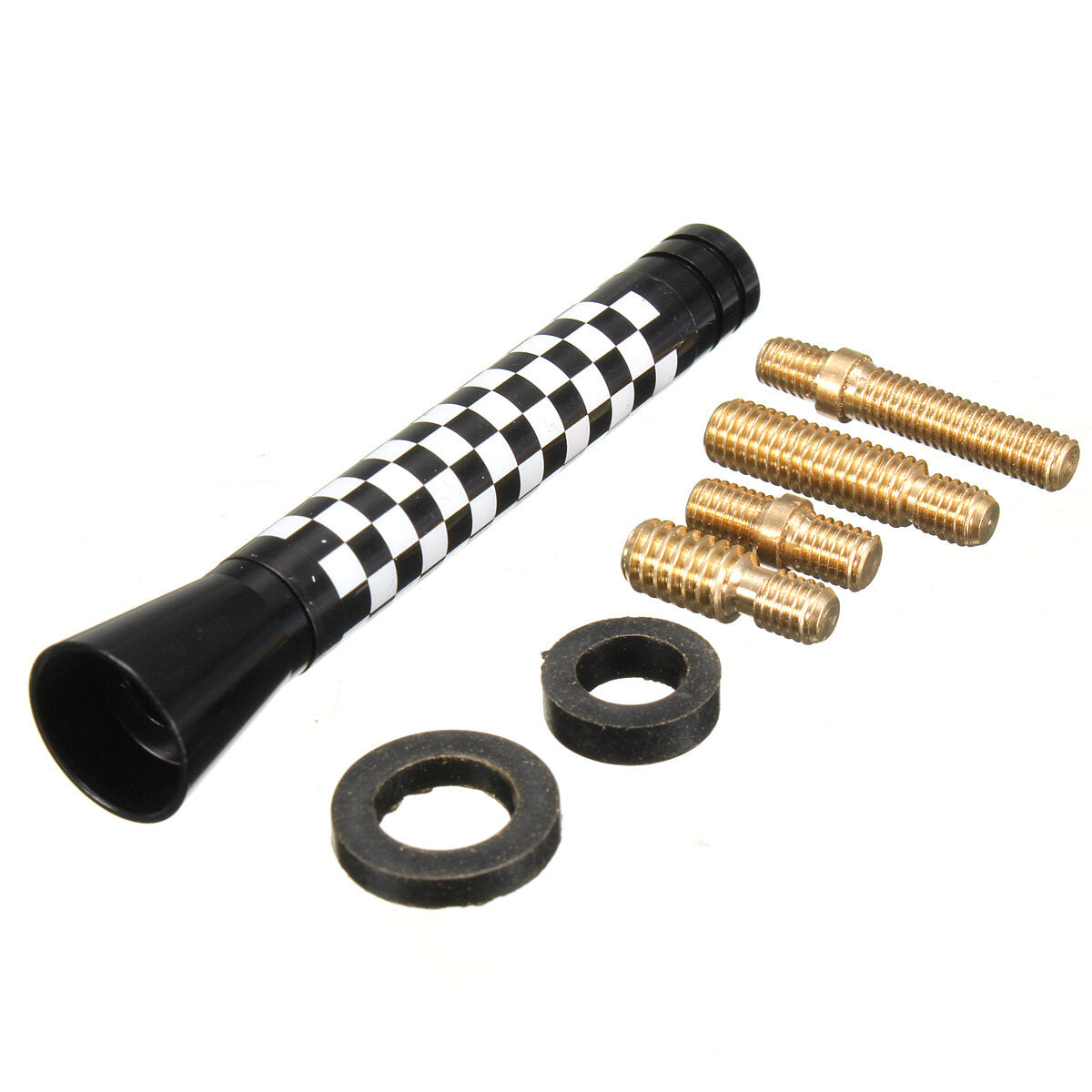 Union Jack UK GER Flag Carbon Fiber Car Antenna - 7.7cm/10.7cm