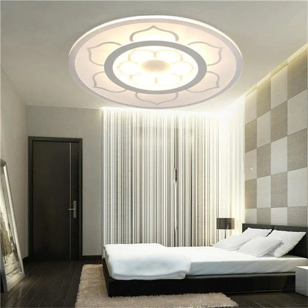 15W Modern Round Flower Acrylic LED Ceiling Light - Warm White/White for Living Room AC220V