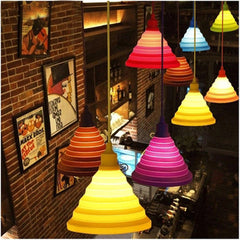 Colorful Silicone Folding Lampshade E27 Lamp Holder Pendant Lights for DIY Ceiling Light Home Decor