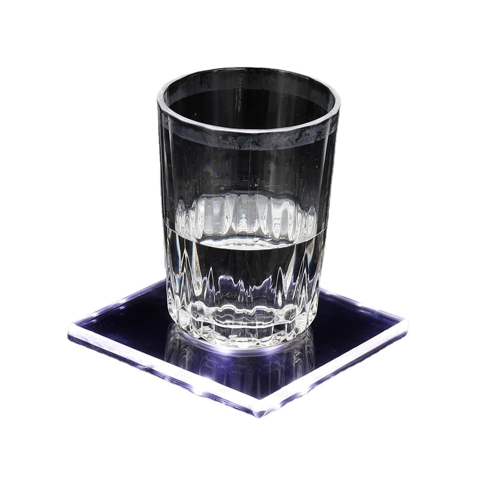 LED Night Light Color Bottle Cup Mat Sticker - Square Cocktail Party Pad Holder for Club