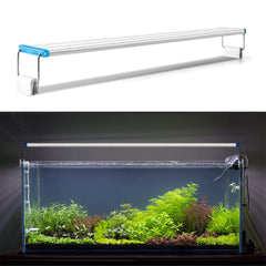 18-48CM LED Fish Tank Lamp with Extendable Brackets - White & Blue LEDs for Aquariums