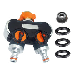 Durable Hose Splitter with Washer - 2-Way Heavy Duty Garden Hose Connector