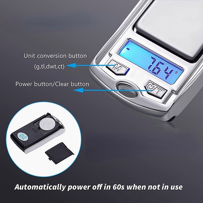 Mini Portable Electronic Digital Scale with LCD Backlit Display - 1pc