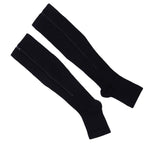 Zipper Compression Socks for Women & Men - Open Toe, Knee High, Calf Support for Circulation, Walking, Running, Medical Use