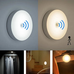 6 LEDs PIR Motion Sensor Night Light - Auto On/Off, USB Rechargeable, Wireless for Bedroom, Stairs, Cabinet, Wardrobe