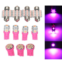 11PCS Purple LED Interior Light Kit for Car: License Plate, Dome, T10 & 31mm