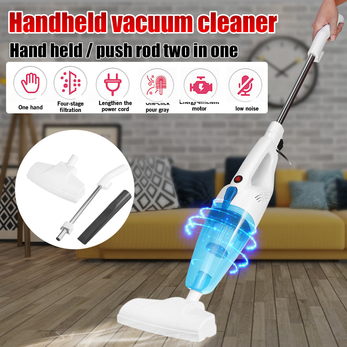 600W Handheld Vacuum Cleaner, 8500Pa Suction, Lightweight for Home, Hard Floors, Carpets, Cars, and Pets