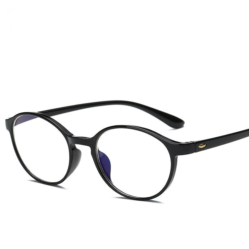 Unisex Lightweight Round Reading Glasses with Spring Hinge for Computer Use