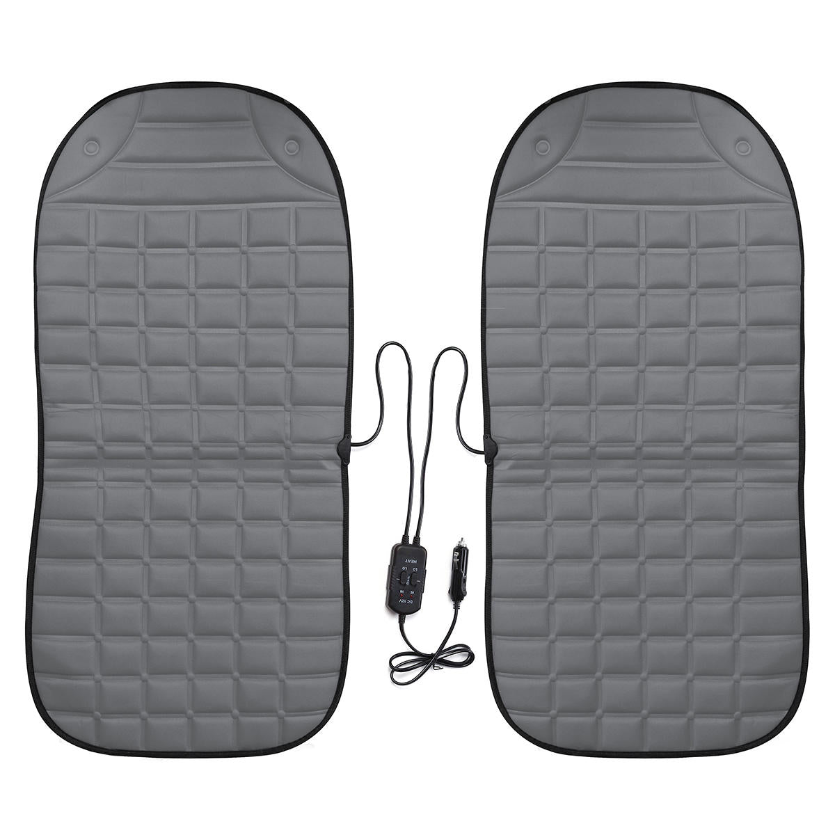 12V Electric Heated Car Seat Cushion - Double Seat Warmer, Winter Cotton Cover, Household Heating Mat