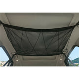 Double-Deck Foldable Car Roof Cargo Net Mesh Storage Bag with Pockets, Universal 78x53cm for SUV and Van