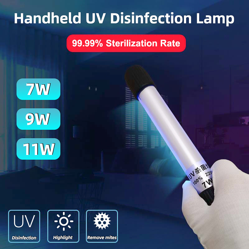 5W/7W/9W/11W/13W Ultraviolet Disinfection Lamp Sterilization Lamp Portable UVC Handheld Disinfection Germicidal Flashlight