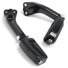 Black Aluminum Passenger Sport Foot Pegs Mounting Brackets - Pair