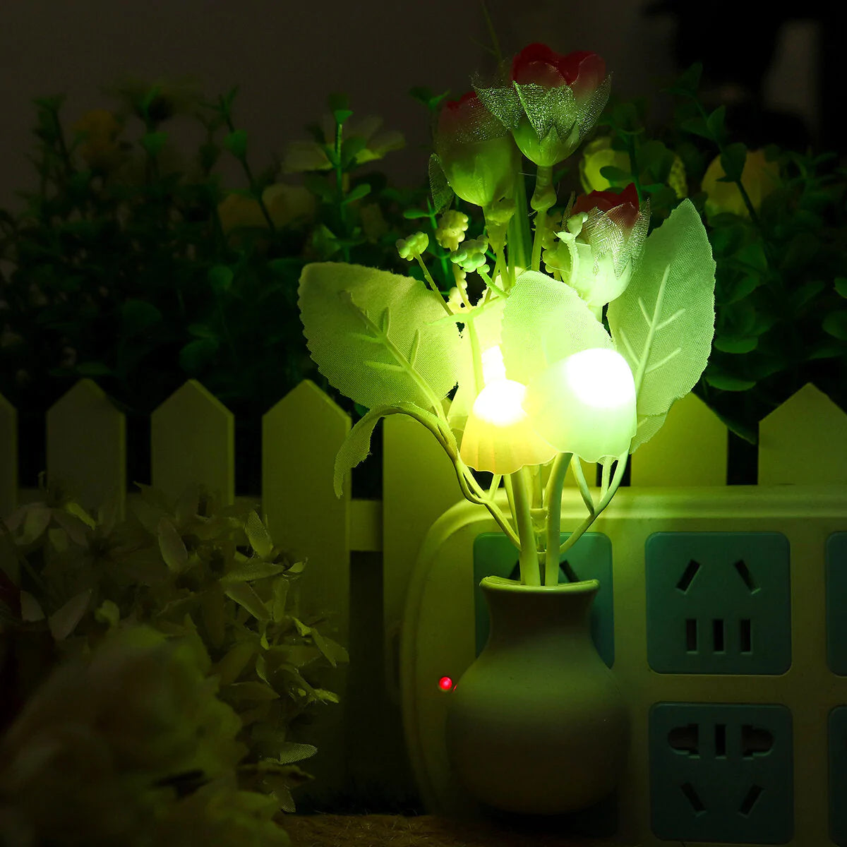 Romantic Flower Mushroom LED Night Light Sensor for Baby Bed Lamp