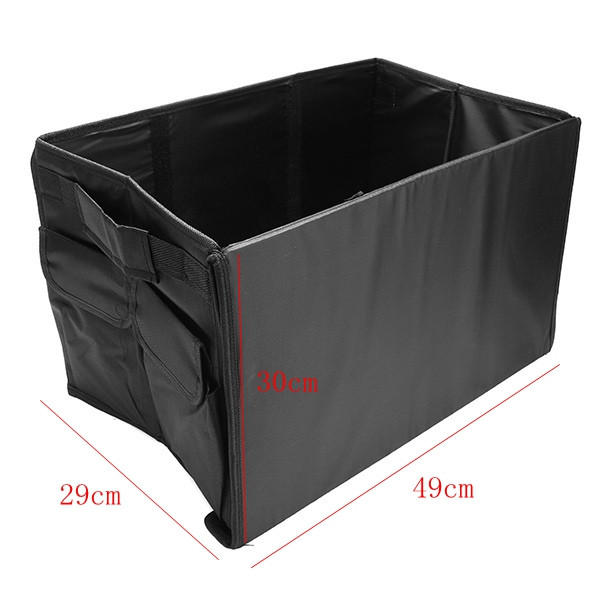 Collapsible Oxford Cloth Car Trunk Storage Box, 49x29x30cm - Durable and Spacious Compartment Organizer