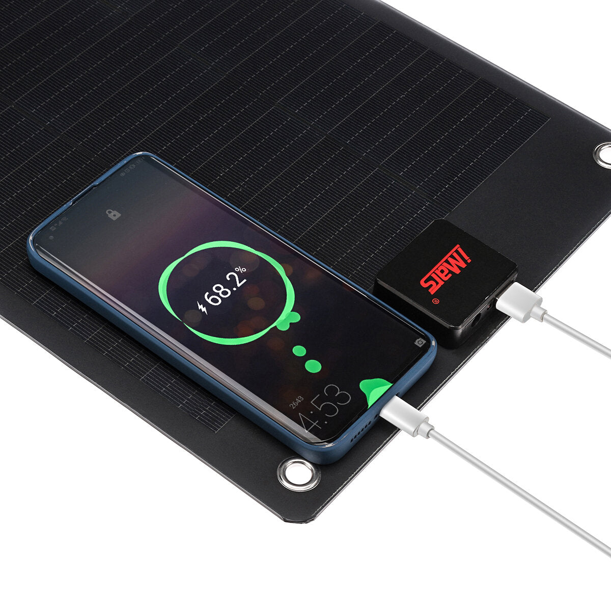 Flexible 25W/50W 19V Solar Panel PET Monocrystalline Cell Battery Charger with DC & USB Output for Camping, RV, Yacht, Car, Truck