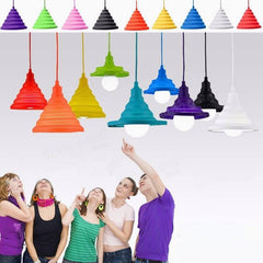 Colorful Silicone Folding Lampshade E27 Lamp Holder Pendant Lights for DIY Ceiling Light Home Decor