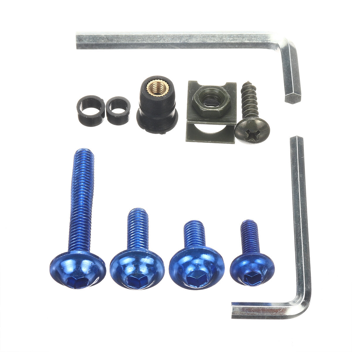 107pcs Motorcycle Aluminum Fairing Bolt Kit - Fasteners, Clips, Screws, Washers in 6 Colors