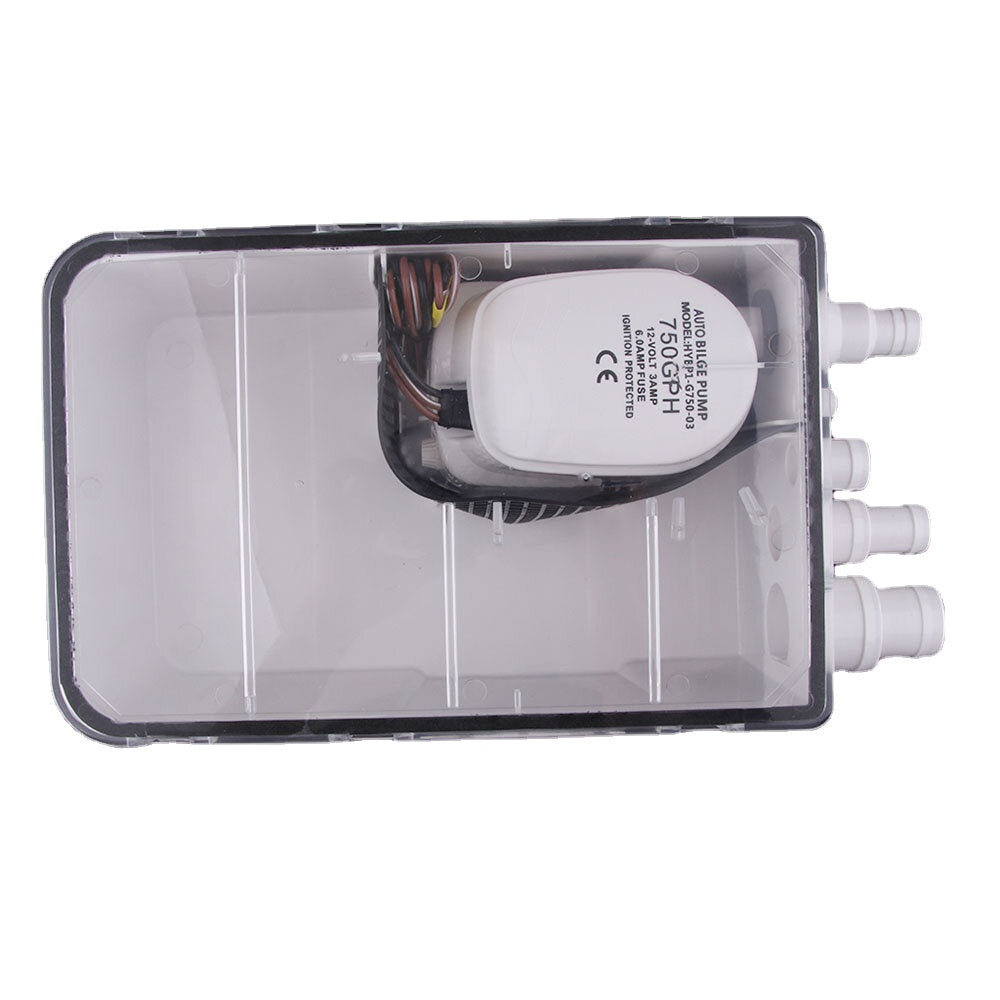 24V 750GPH 47.5 L/min Shower Sump Water Pump Kit for Boat, Marine, Yacht, RV, Truck, Trailer