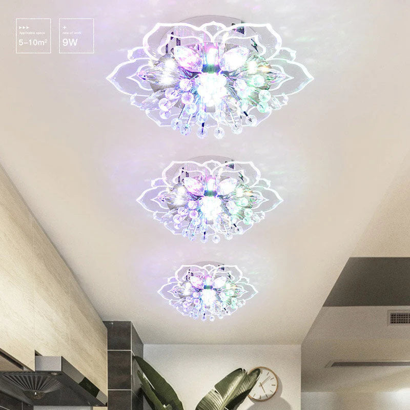 Modern 9W Crystal LED Ceiling Light Fixture Pendant Lamp Chandelier - New