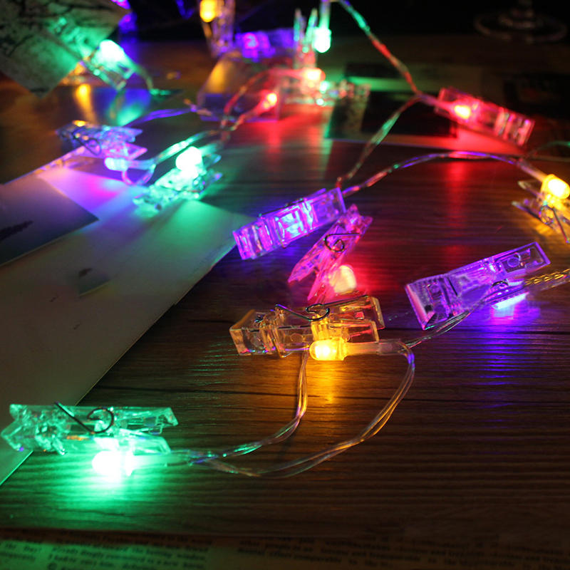 1.5M 10 LED Photo Clip String Lights - Warm White, Battery Operated, for Christmas, Party, Wedding Decor