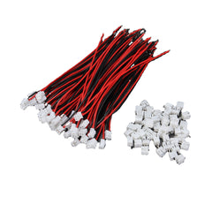 100Pcs Mini Micro JST 2.0 PH 2-Pin Connector Plugs with 120mm Wires Cables