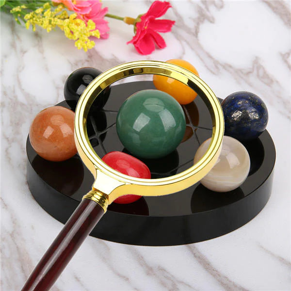 8mm HD 6X Wooden Handle Magnifying Glasses - Portable Reading Glasses